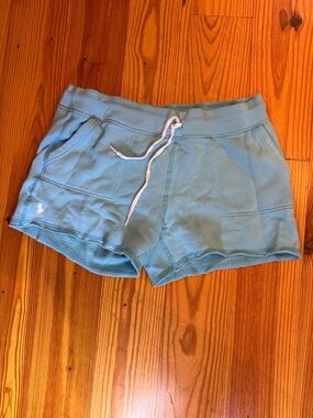 Polo by Ralph Lauren Light Blue Terry Drawstring Women's Shorts